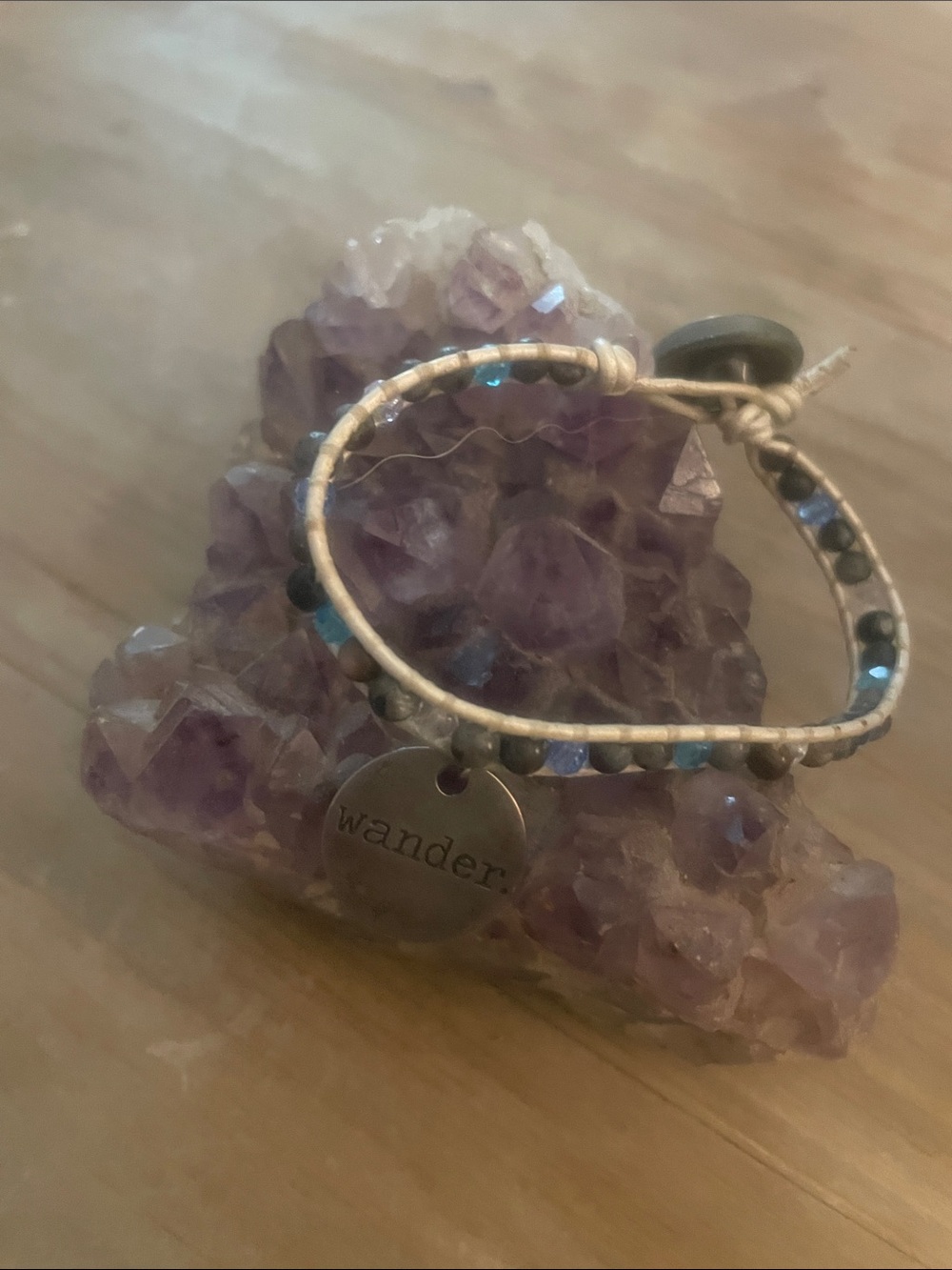 Hand Crafted Wander Beaded Bracelet - Blue and purple